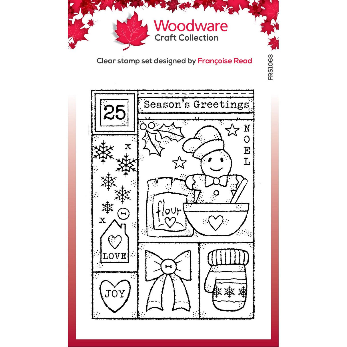 Woodware • clear singles winter sampler 4 in x 6 in stamp set
