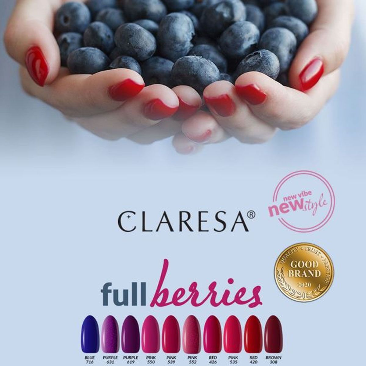 Claresa vernis gel uv led 5ml violet 619 baies pleines