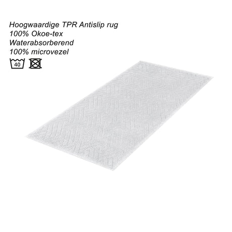 Tapis de bain gaeta maison hollandaise 50x80cm blanc