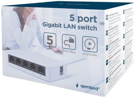 Switch réseau Gembird 5 ports 10 100 1000mbps - 9510309