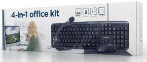 Enzo gembird ensemble de travail à domicile clavier souris noir + tapis et casque - 9510121