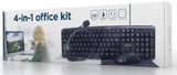 Enzo gembird ensemble de travail à domicile clavier souris noir + tapis et casque - 9510121