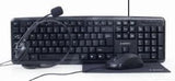 Enzo gembird ensemble de travail à domicile clavier souris noir + tapis et casque - 9510121