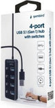 Concentrateur USB 3.1 Gembird 4 ports - 9510506