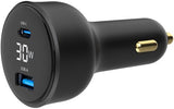 Chargeur de voiture Enzo Gembird USB + USB-C | 30w | noir | statut lcd - 9540114