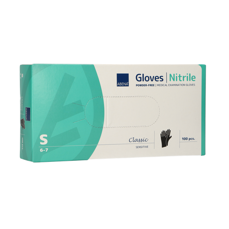 Abena gants en nitrile non poudrés taille petite 100 pièces noirs