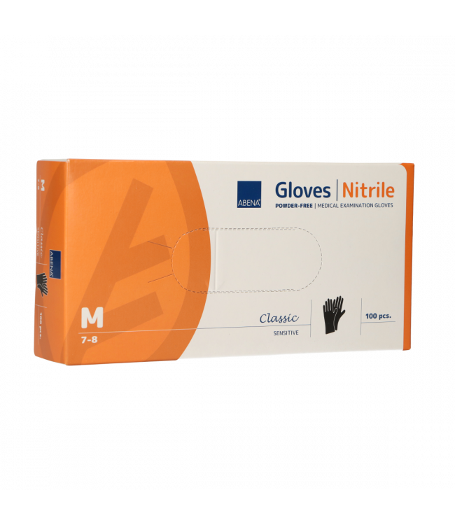 Abena Powded Nitrile Gants Taille Medium 100 pièces noir