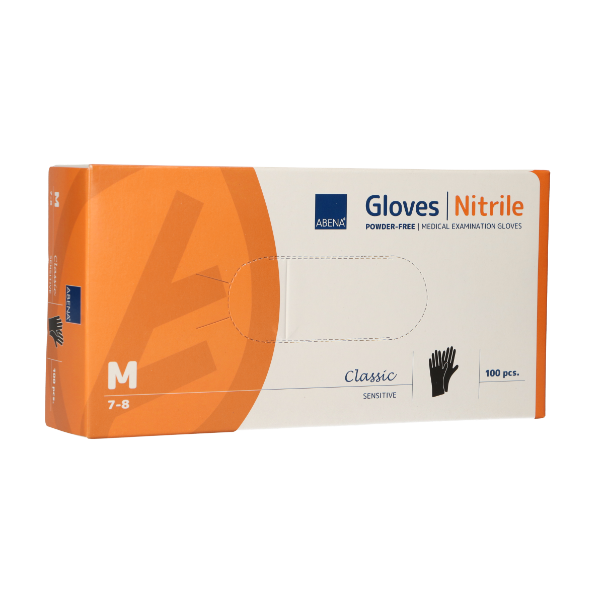 Abena gants en nitrile non poudrés taille moyenne 100 pièces noir