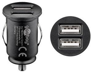 Goobay Chargeur de voiture USB double 12v-24v 2,4a - 9540127