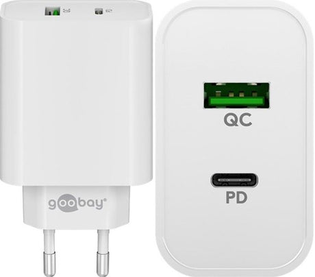 Goobay Chargeur rapide USB + USB-C 45W blanc - 9550194