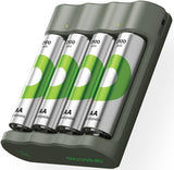 Chargeur de batterie USB GP + 4 x AA Batteries 2100mAh Nimh