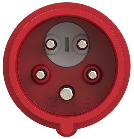 GP CEE 5P 32A 400V OPB WCD rouge avec broches et changeur de phase - 6313178
