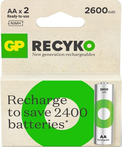 GP Batteries AA rechargeables 2100mAh Nimh 4pk