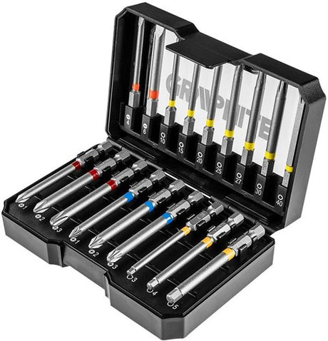 Jeu d'embouts en graphite | 18 pièces | dans une boîte de rangement extra longue - 6480223