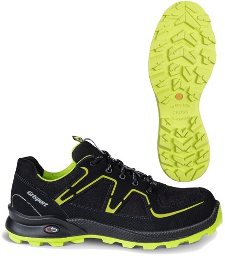 Grisport safety cross safety xtrail 3365 laag s3 zwart lime - maat 45 - 00.049.010.45
