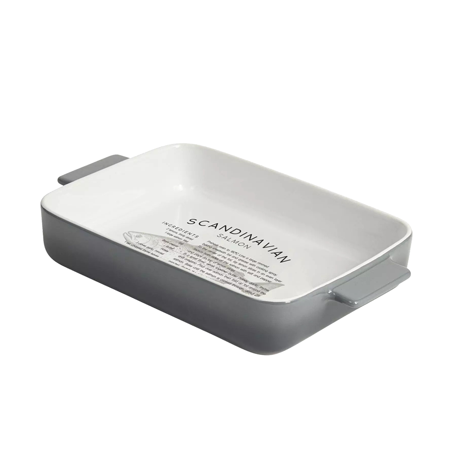 Gusta plat de cuisson fade 32x19,9x5,4 cm blanc gris