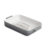 Gusta plat de cuisson fade 32x19,9x5,4 cm blanc gris