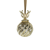 Boule de Noël en bois de cerf doré ø8cm