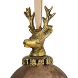 Boule de Noël cerf verre marron antique ø8cm