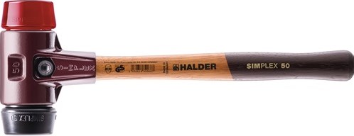 Marteau en plastique Halder | longueur 300 mm tête d. 30 mm | bois dur mi-dur | caoutchouc noir plastique rouge | 1 pièce - 3026.030 - 3026.030