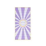 Joyeux soleil | serviette microfibre blanc violet 135 x 65 cm