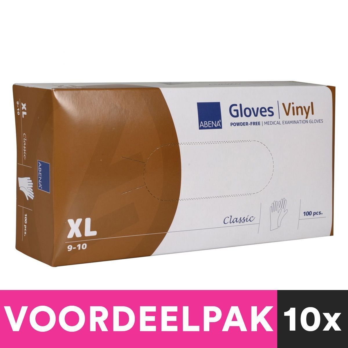 Gants en vinyle non poudrés pour pré-coiffeurs, taille extra large, paquet de 100 pièces