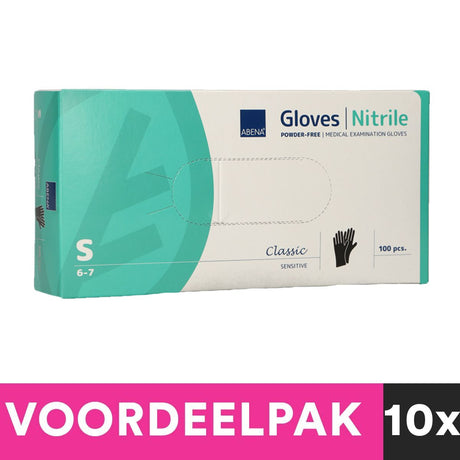 Abena gants en nitrile sans poudre taille petite 100 pièces noir paquet de valeur