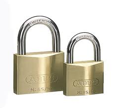 Abus Brass Padlock 65 20mm - Gold - Key Lock - 20mm - 3cm