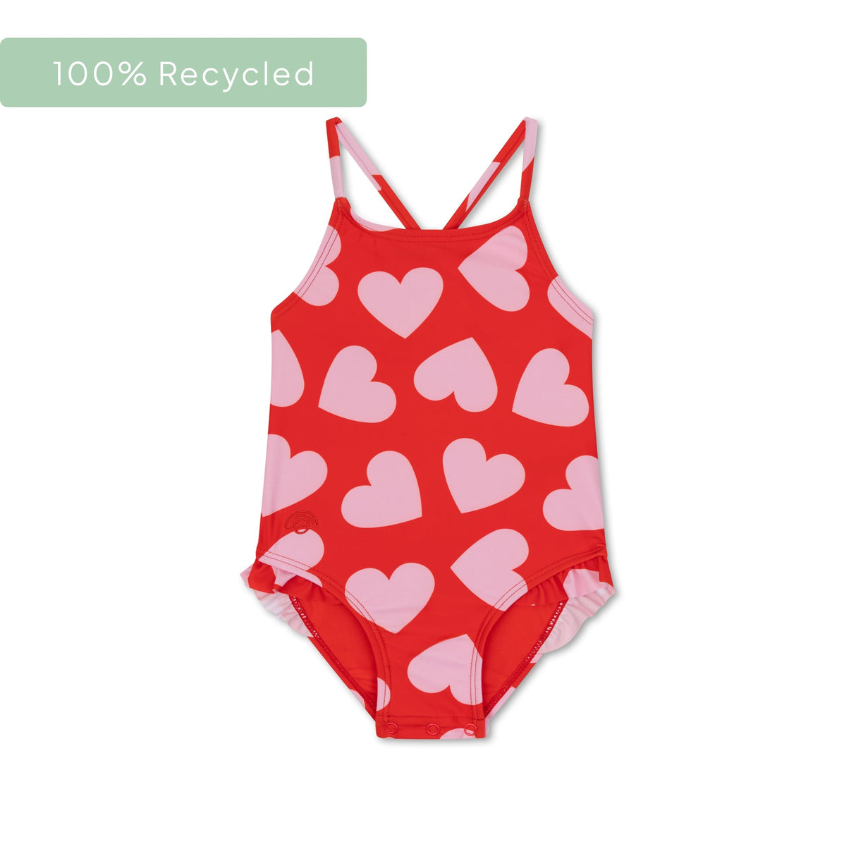 Coeurs | maillot de bain uv fille rouge