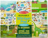 Melissa Doug Feuille d'autocollants réutilisables Animaux