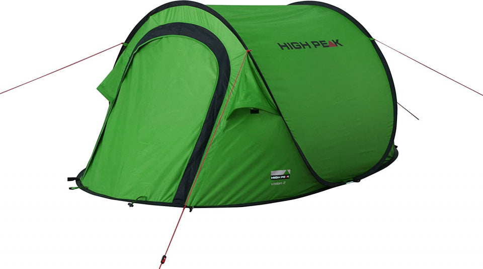 Vision de tente pop-up à haut pic 2 personnes 235 x 140 x 100 cm vert