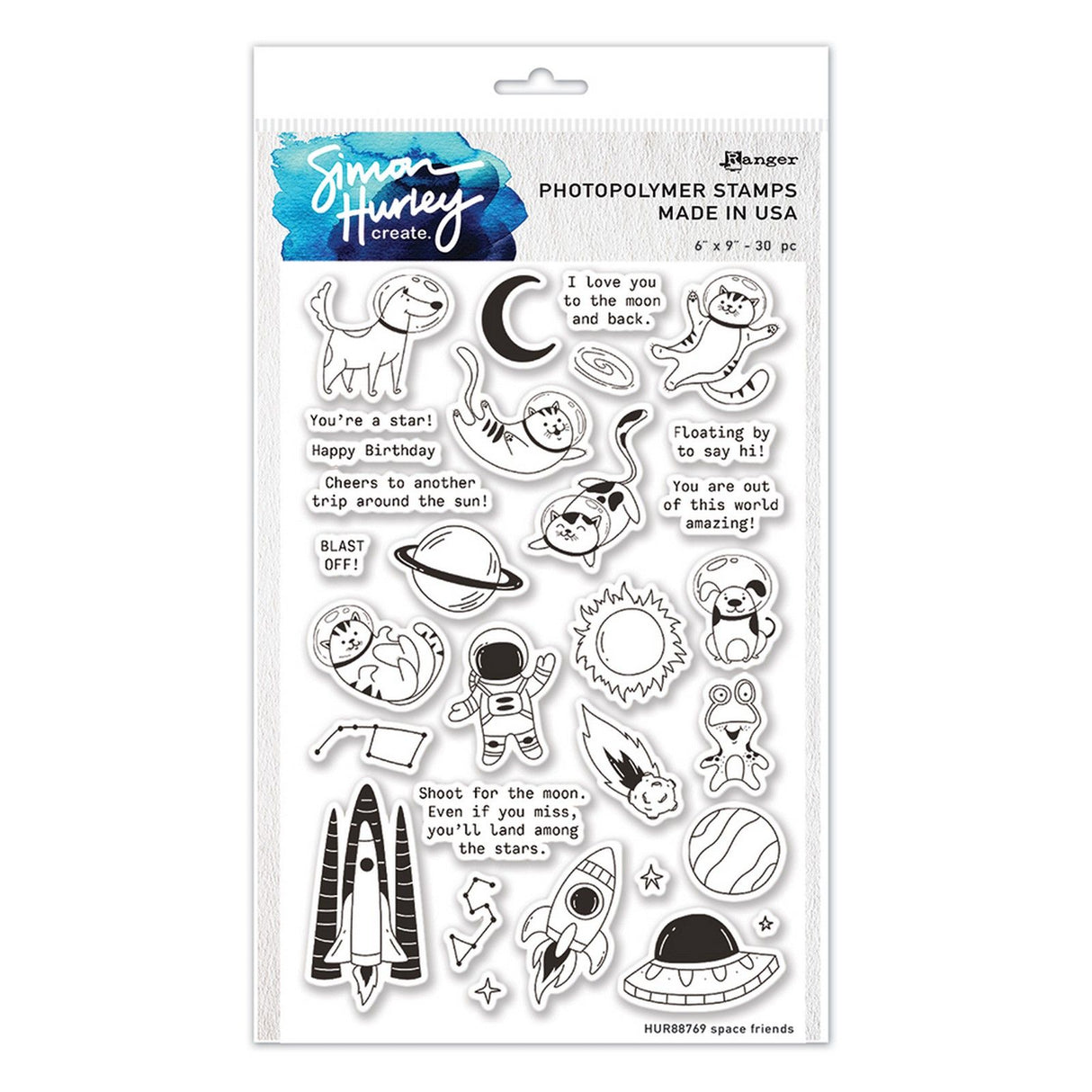 Ranger Ink Ranger • Simon Hurley crée. tampons clairs amis de l'espace