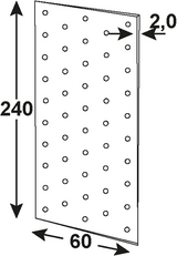 Plaque perforée Connex 60x240x2 vz - hv2045