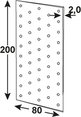 Plaque perforée Connex 80x200x2 vz - hv2060