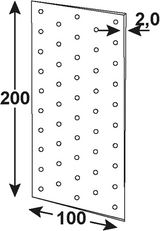 Plaque perforée Connex 100x200x2 vz - hv2100
