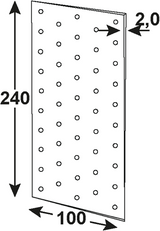 Plaque perforée Connex 100x240x2 vz - hv2110