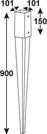 Point support de poteau Connex 101x101x150x900 vvz - hv4268