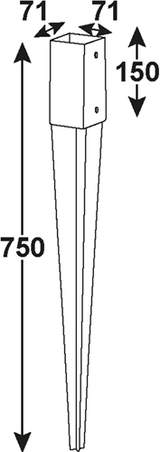 Point support de poteau Connex 71x71x150x750 vvz - hv4275