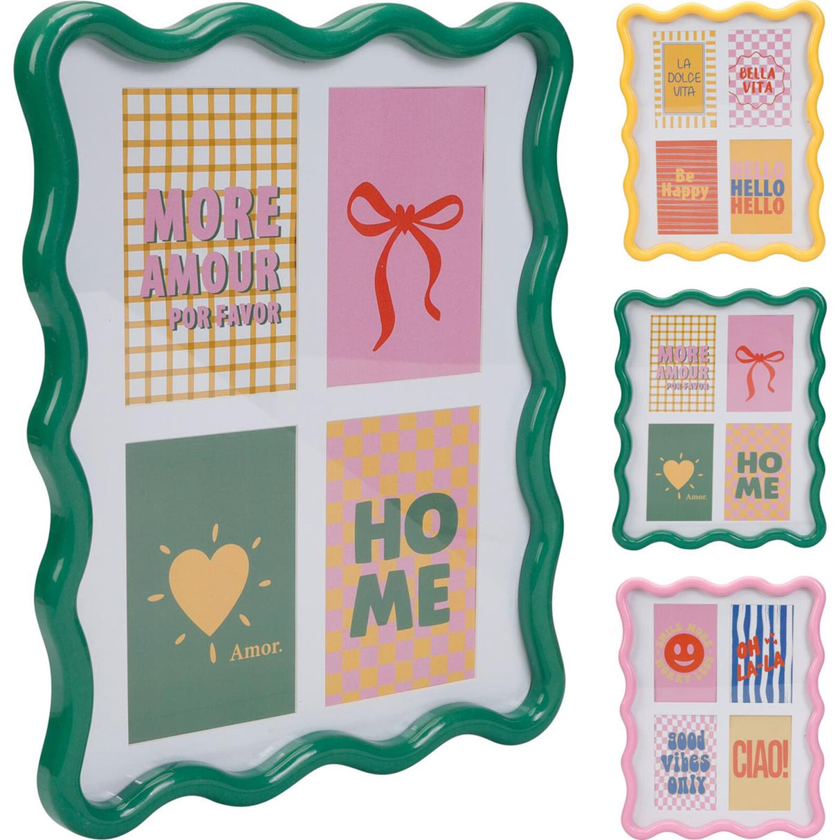 Home styling fotoframe wave 30x38cm 3 assorti