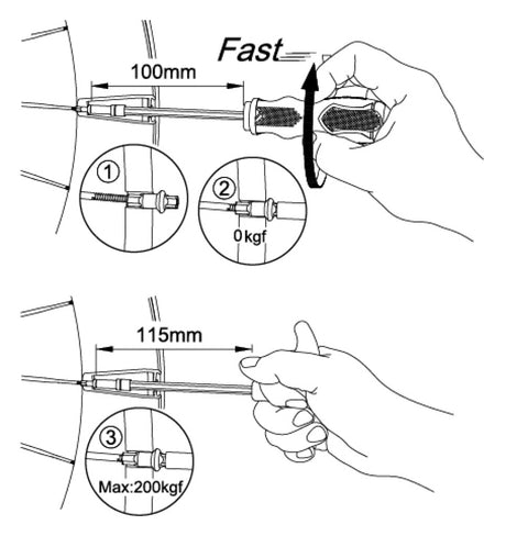 Jeu de clés à écrous à rayons Icetoolz 12b5 pour écrous de 3,2 mm (carrés)