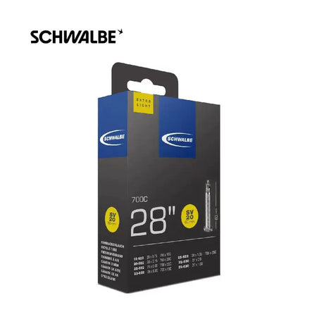 Tube intérieur de Schwalbe SV20 60 mm 28 pouces Race 18 25-622 Extra Light 65gr