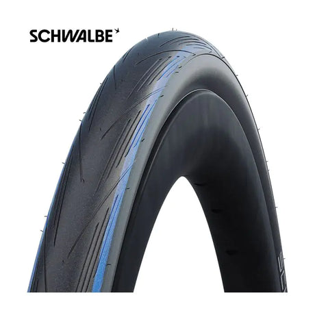 Bande pliante Schwalbe Lugano 2 K-Guard 28 x 1,00 25-622 mm-noir avec des rayures bleues