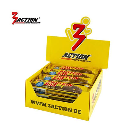 Barre protéinée 3action double chocolat 40 grammes - boîte présentoir 20 pièces - 1202030021