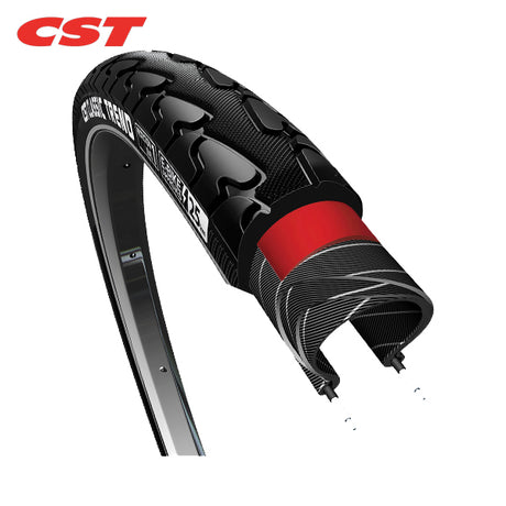 Pneu Cst 28x1,75x2 anti-crevaison tendance noir+r 47-622 740440
