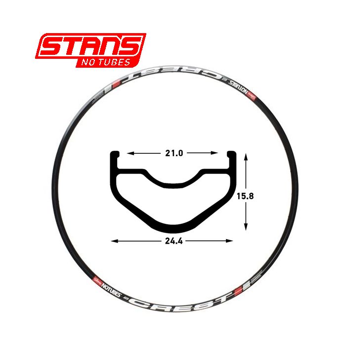 Stans notubes jante crest mk3 27.5 650b 28h noir snt