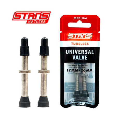 Stans notubes valves tubeless universelles moyen 17-26mm (jeu 2 pièces) as0290
