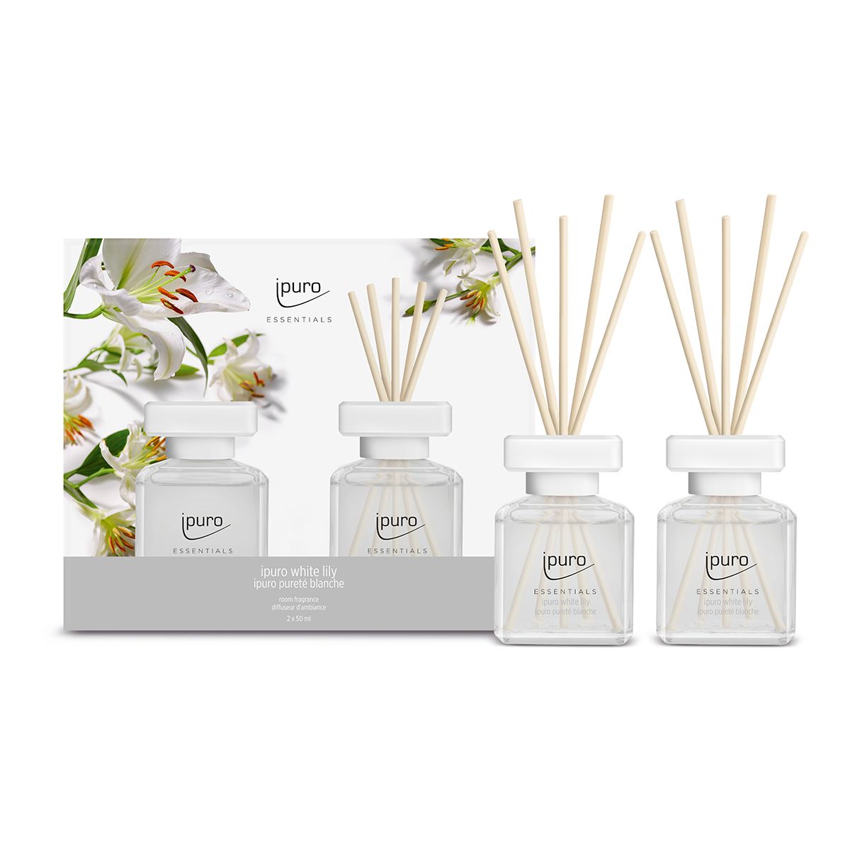 Ipuro diffuseur de parfum lys blanc 2 x 50 ml