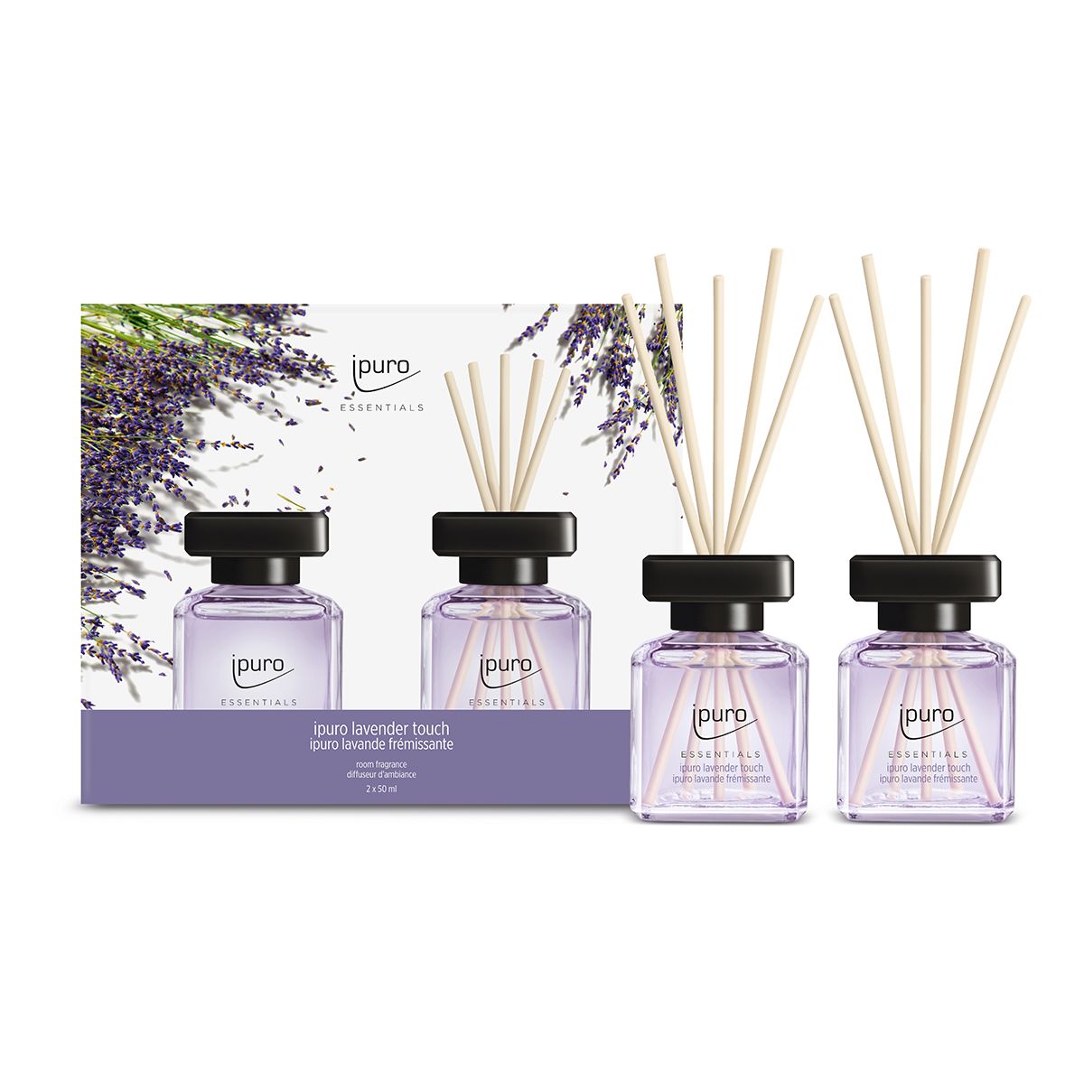 Ipuro diffuseur de parfum touche lavande 2 x 50 ml
