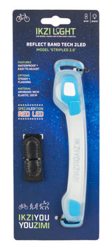 Ikzi bracelet lumineux stripled 2x LED rouge, bleu transparent