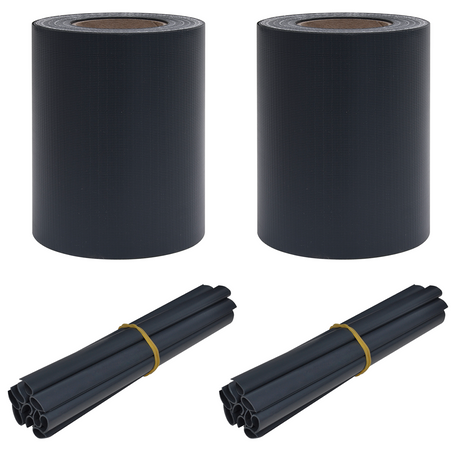 Vidaxl brise-vue de jardin 2 pcs gris foncé 35 x 0,19 m PVC